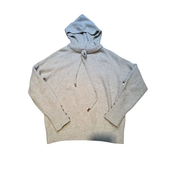 Bluoltre | Tops | Cozy Neutral Hooded Sweater Soft Knit Pullover ...